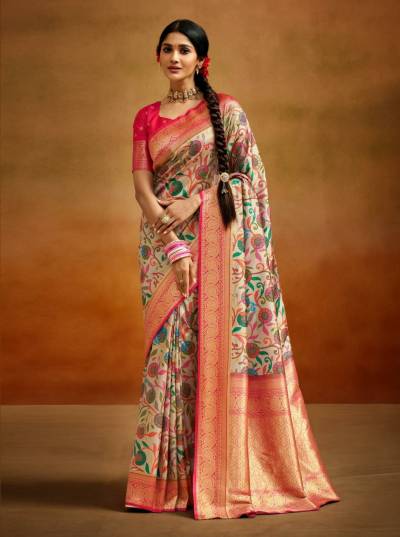  MOGHRA SILK BY RAJPATH TUSSER SILK KALAMKARI SAREE EXPORTER IN GUJARAT